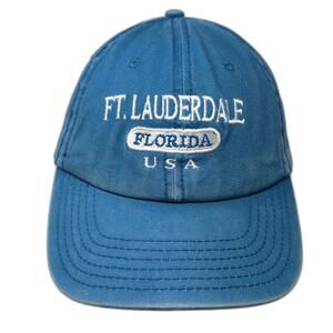 Azure Baseball Cap Blue One Size Ft Lauderdale Florida USA Slideback Cotton Hat